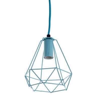 Beli Blue Metal Wire Pendant Light