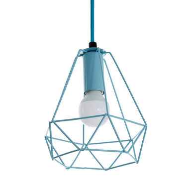 Beli Blue Metal Wire Pendant Light