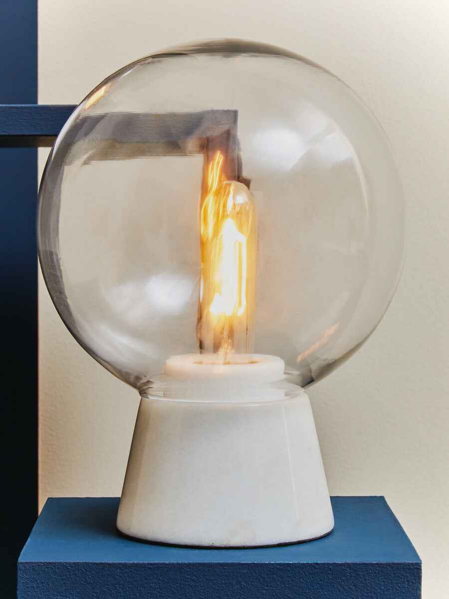 Lamonte Globe Lamp with White Marble Base