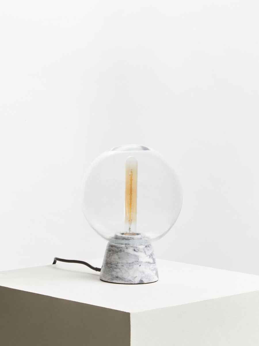 Lamonte Globe Lamp with Grey Marble Base