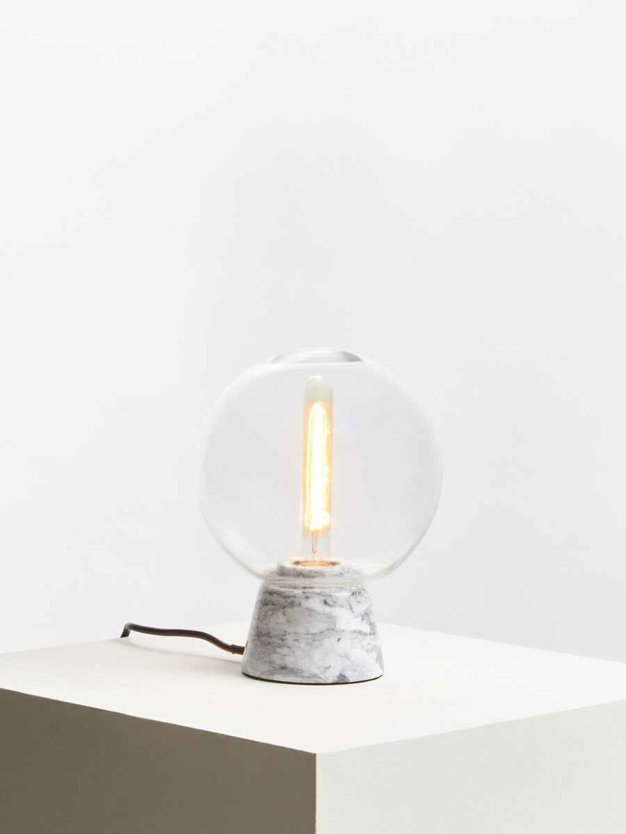 Lamonte Globe Lamp with Grey Marble Base