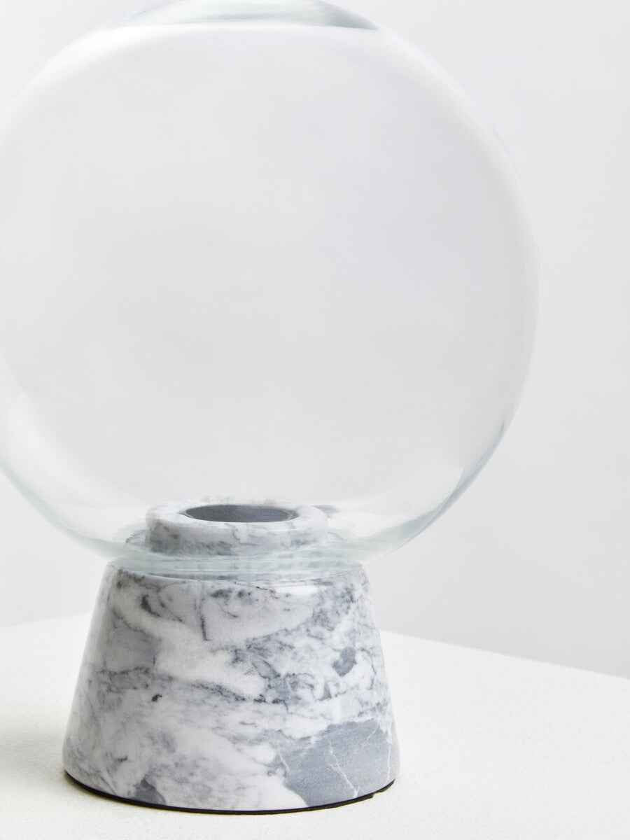 Lamonte Globe Lamp with Grey Marble Base