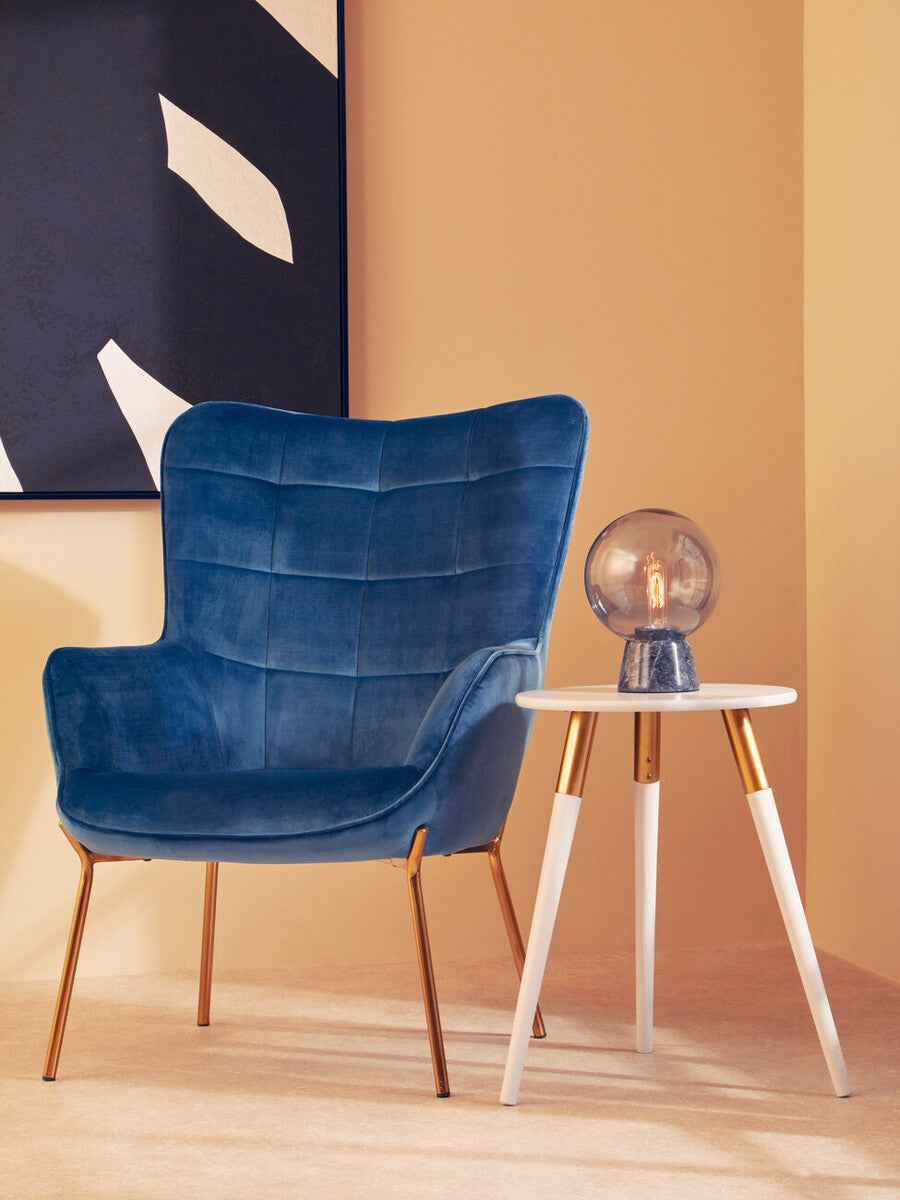 Lamonte Globe Lamp with Black Marble Base