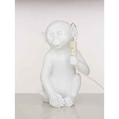 Boho White Finish Monkey Lamp