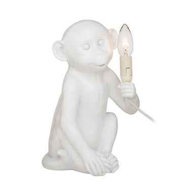 Boho White Finish Monkey Lamp