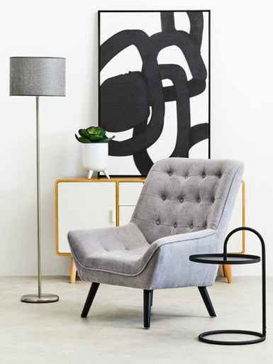 Forma Grey Waffle Effect Shade Floor Lamp