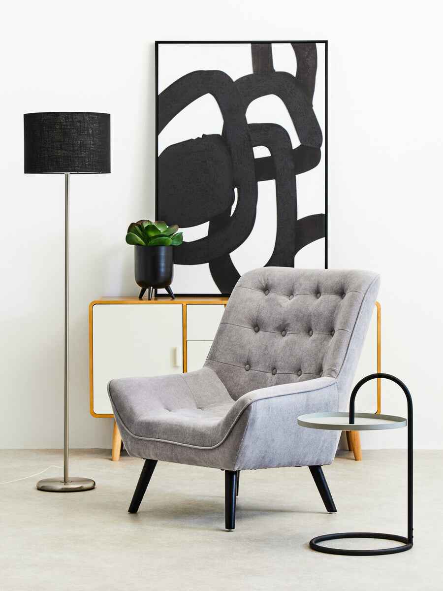 Forma Black Waffle Effect Shade Floor Lamp
