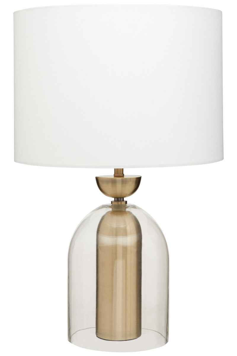 Sellis Clear Glass And Brass Finish Metal Table Lamp