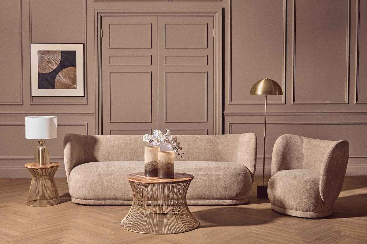 Sellis Clear Glass And Brass Finish Metal Table Lamp