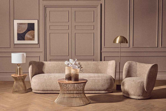 Sellis Clear Glass And Brass Finish Metal Table Lamp