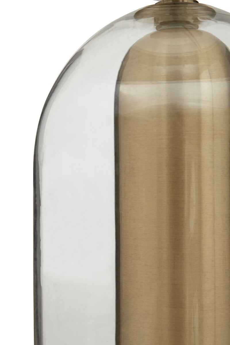 Sellis Clear Glass And Brass Finish Metal Table Lamp