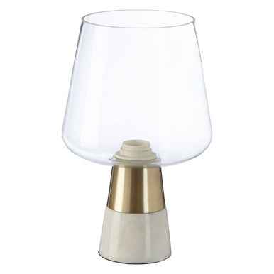 Sebah Table Lamp with Marble Base and Glass Shade