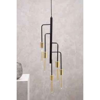 Lagona 5 Bulb Gold And Black Pendant Light