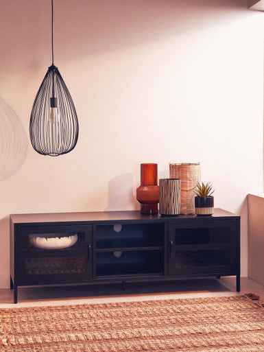 Lavis Teardrop Black Finish Pendant Light