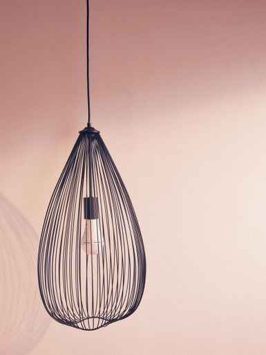 Lavis Teardrop Black Finish Pendant Light