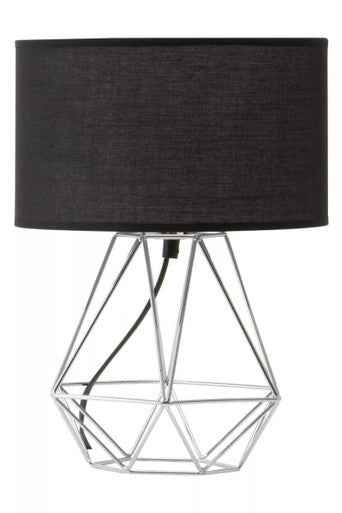 Wyra Black And Chrome Finish Table Lamp