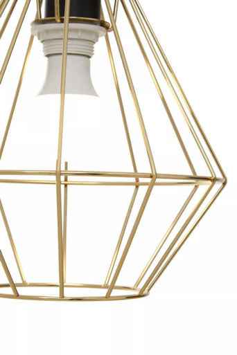 Wyra Champagne Gold Cage Pendant Light