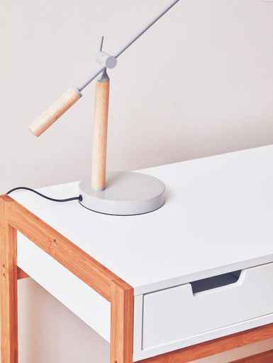 Stockholm Matte Grey Table Lamp