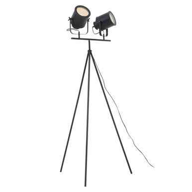 Stockholm Two Spotlight Matte Black Tripod Floor Lamp