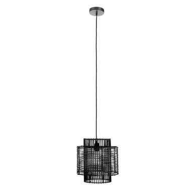 Jaya Black Rattan Overlapping Pendant Lamp