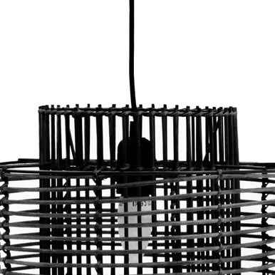 Jaya Black Rattan Overlapping Pendant Lamp