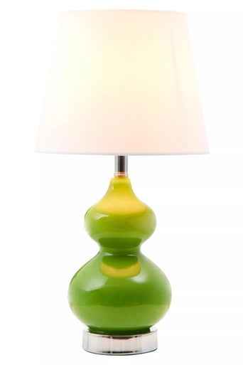 Heidy Light Green Glass Table Lamp with Chrome Base