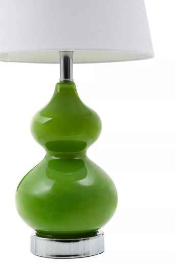 Heidy Light Green Glass Table Lamp with Chrome Base