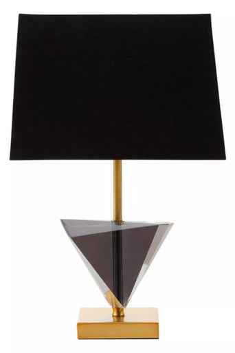 Halina Smoked Crystal Table Lamp with Gold Metal
