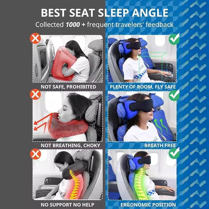Obscurax Modal Cotton Blackout Sleep Eye Mask & Neck Pillow Travel Set for Comfort & Sleep