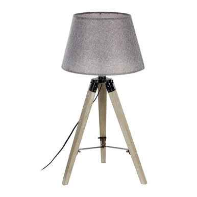 Harper Grey Wood Small Tripod Floor Lamp