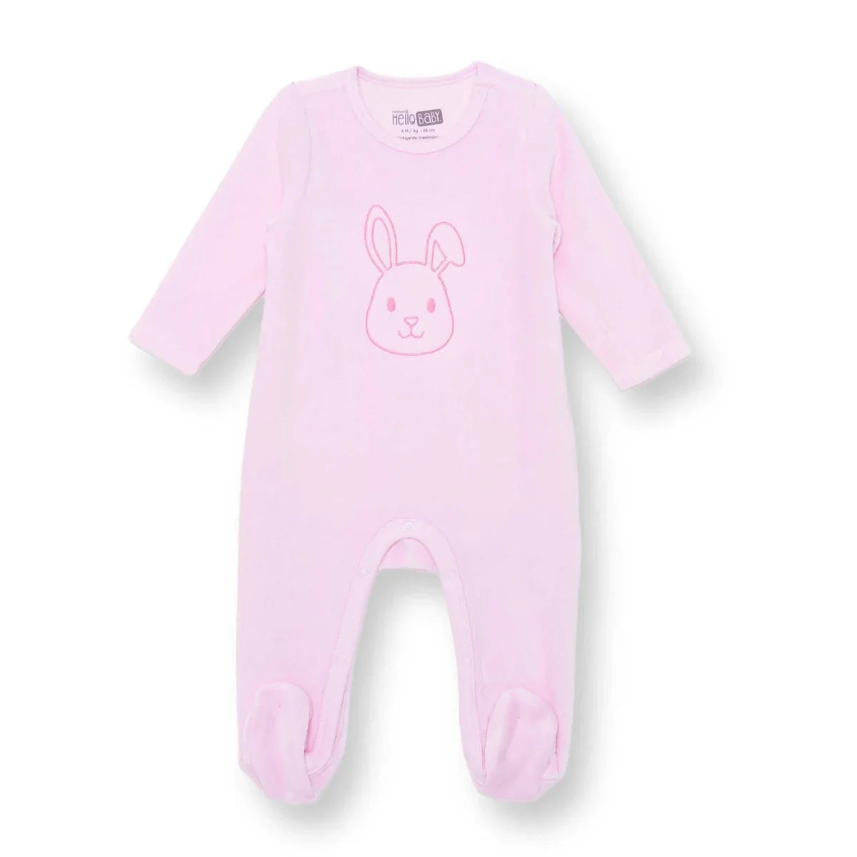 HelloBaby Velour Long Sleeve Baby Sleepsuit with Feet (Newborn to 9 Months)