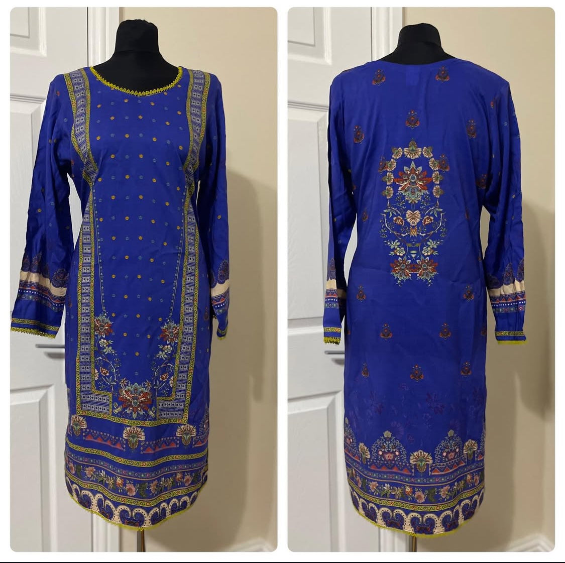 3 Piece Stitched Lawn Suit - Amaya Suits(Blue)