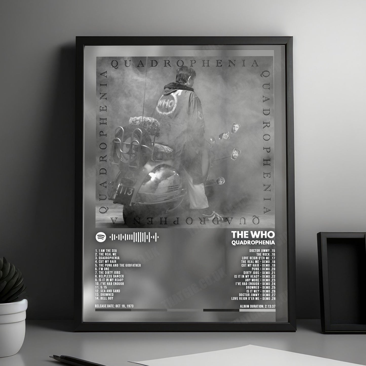 The Who "Quadrophenia" Album Cover Poster - with Complete Tracklist