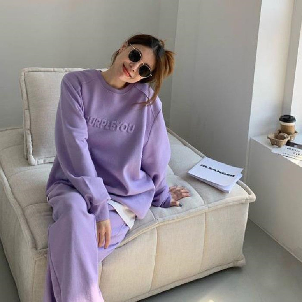 Fashion Alphabet Casual Two-piece Women's Loose Clothes