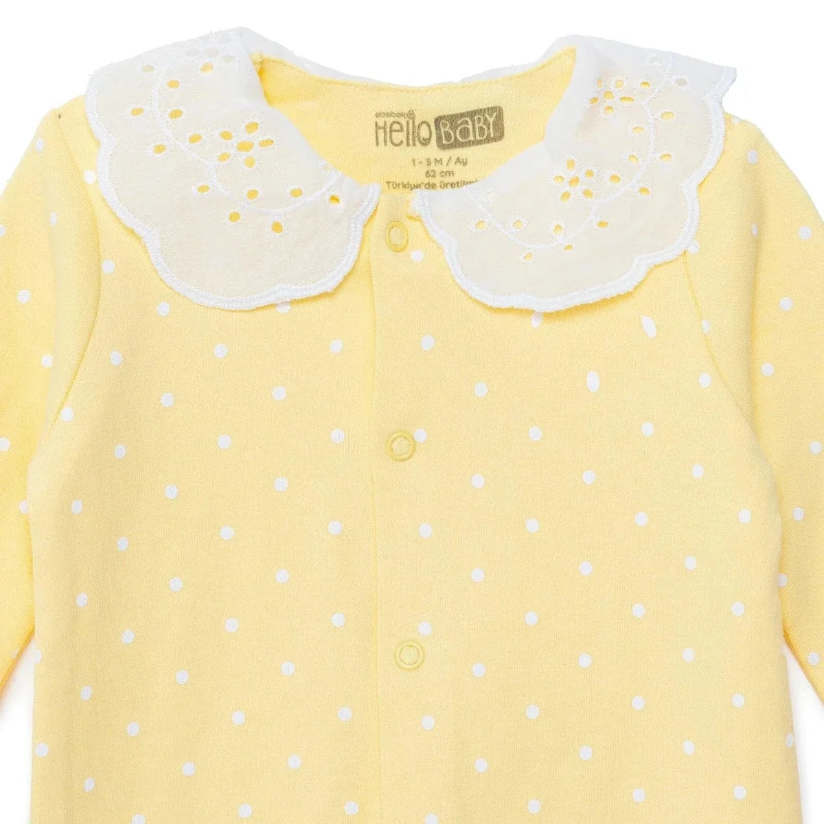 HelloBaby Polka Dot Long Sleeve Baby Sleepsuit with Feet (Newborn to 6-9 Months)