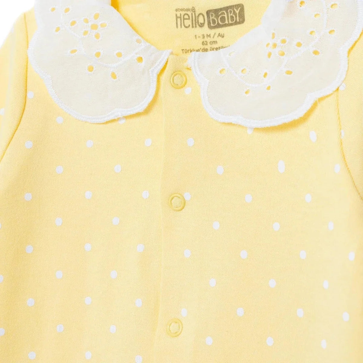 HelloBaby Polka Dot Long Sleeve Baby Sleepsuit with Feet (Newborn to 6-9 Months)