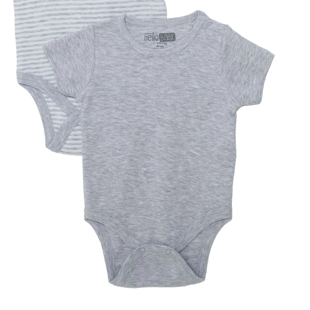 HelloBaby 2 Pack Striped Short Sleeve Baby Bodysuits (1-3 Months to 2-3 Years)