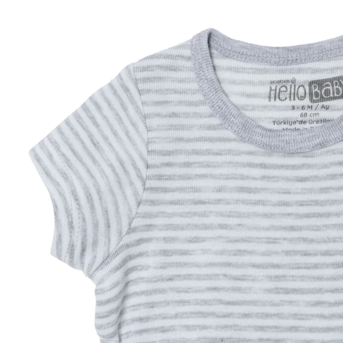 HelloBaby 2 Pack Striped Short Sleeve Baby Bodysuits (1-3 Months to 2-3 Years)