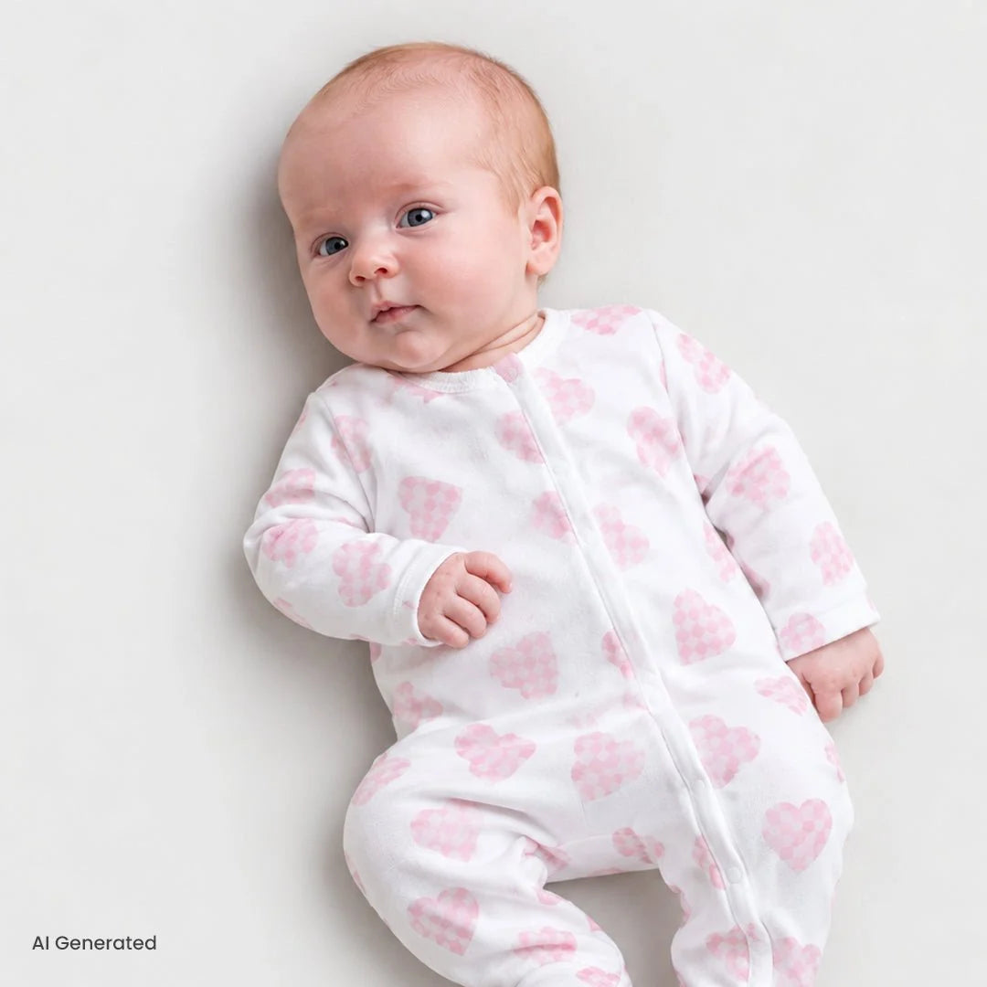 HelloBaby Long Sleeve Baby Sleepsuit with Feet (Newborn to 6-9 Months)