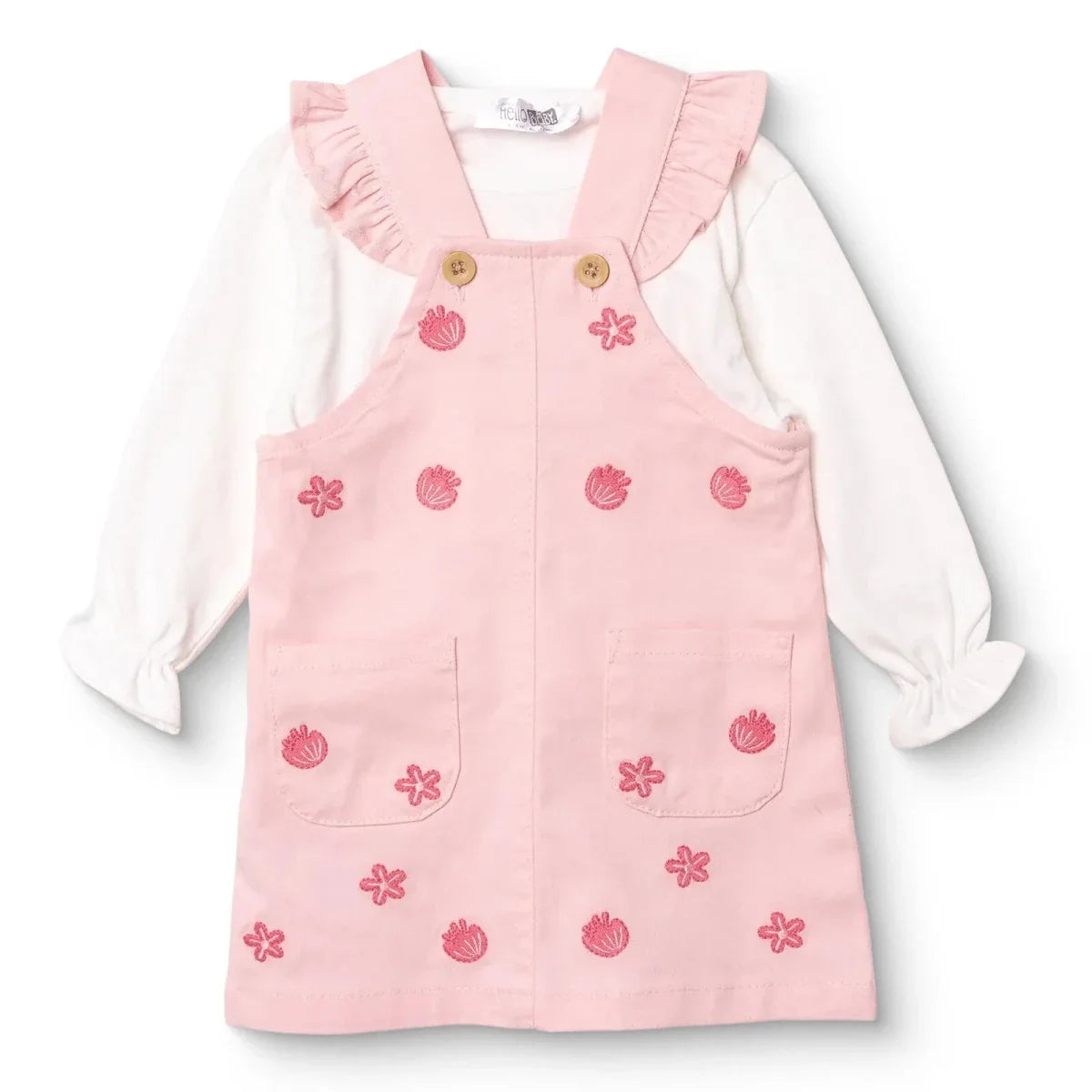 HelloBaby Loopback Baby Dungarees & Long Sleeve T-Shirt Set (6-9 Months to 4-5 Years)