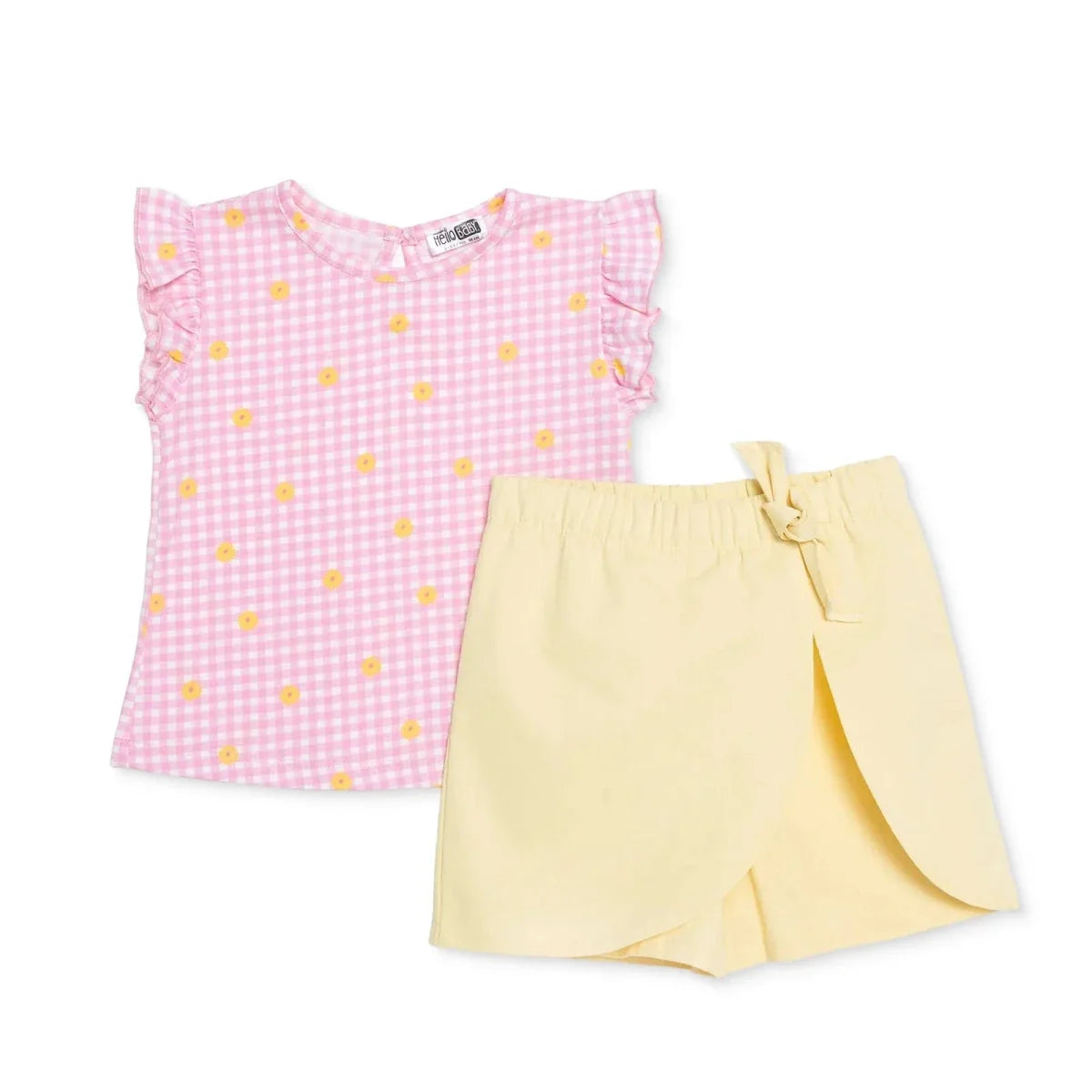 HelloBaby Floral Print Short Sleeve Baby Top & Shorts Set (6-9 Months to 4-5 Years)
