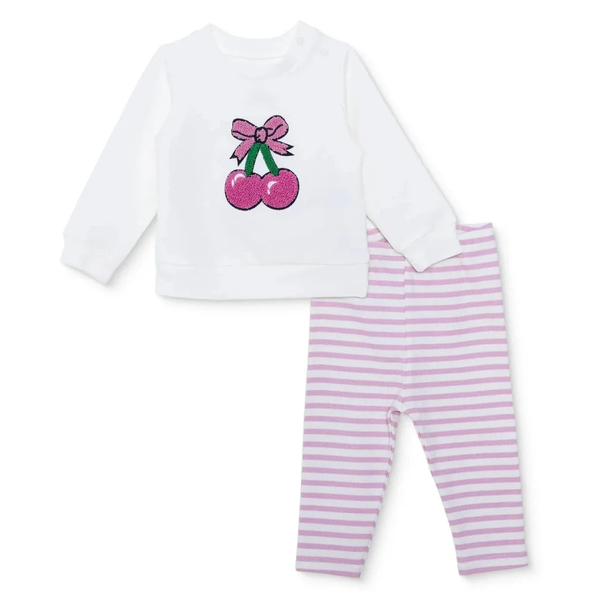 HelloBaby Cherry Print Baby Sweatshirt & Leggings Set (1-3 Months to 12 Months)