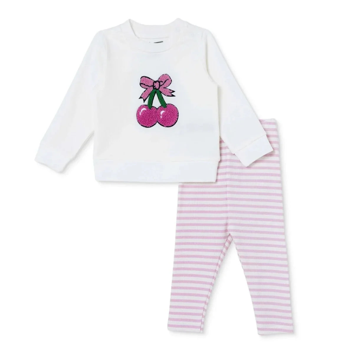 HelloBaby Cherry Print Baby Sweatshirt & Leggings Set (1-3 Months to 12 Months)