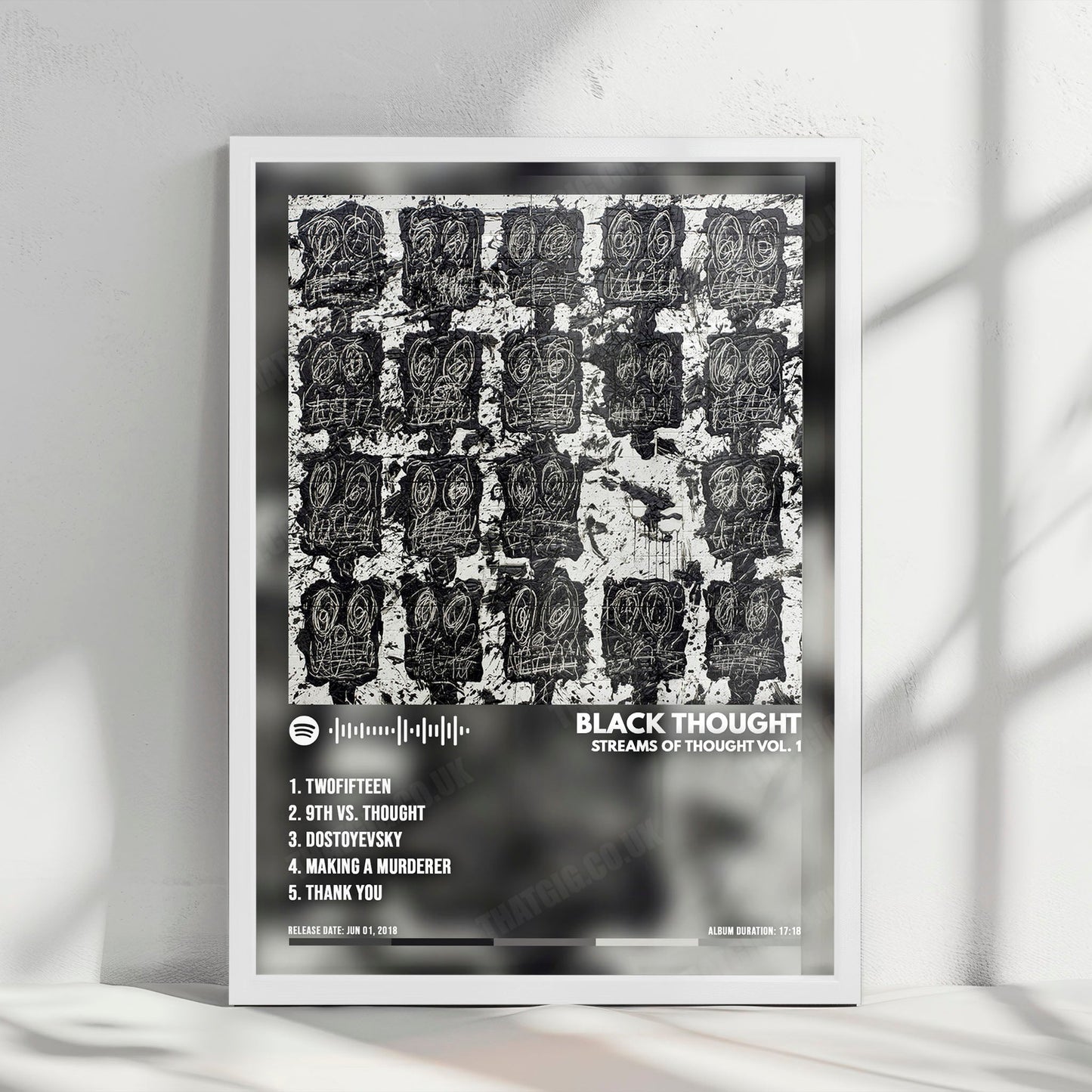 Black Thought "Streams of Thought,  Vol. 1 " Album Cover Poster - with Complete Tracklist