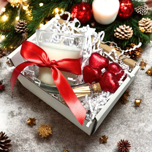 Aye Do Gifts Red Ribbon Candle Gift Set for Christmas, Valentines, Birthday or Anniversary