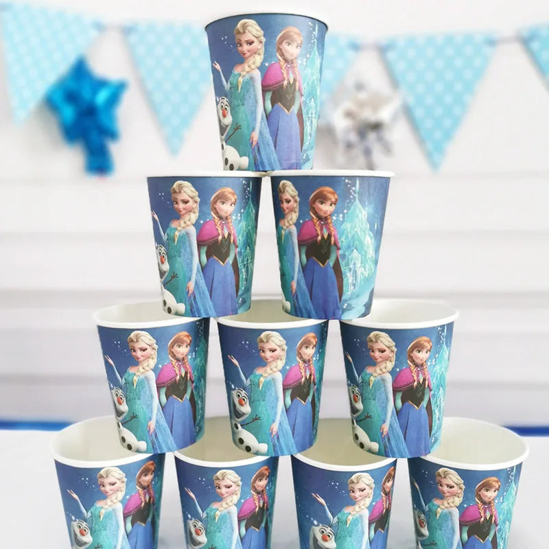 Frozen Anna Elsa Party Supplies – Disposable Plates Cups Napkins Balloons