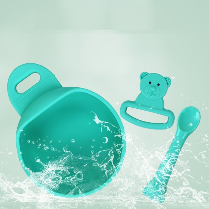Silicone Baby Bowl & Spoon Set - 3pc Suction Base BPA-Free