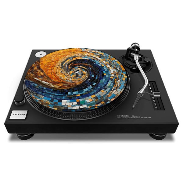 Handmade TileWave Turntable Slipmat – Broken Pottery effect printed DJ Mat