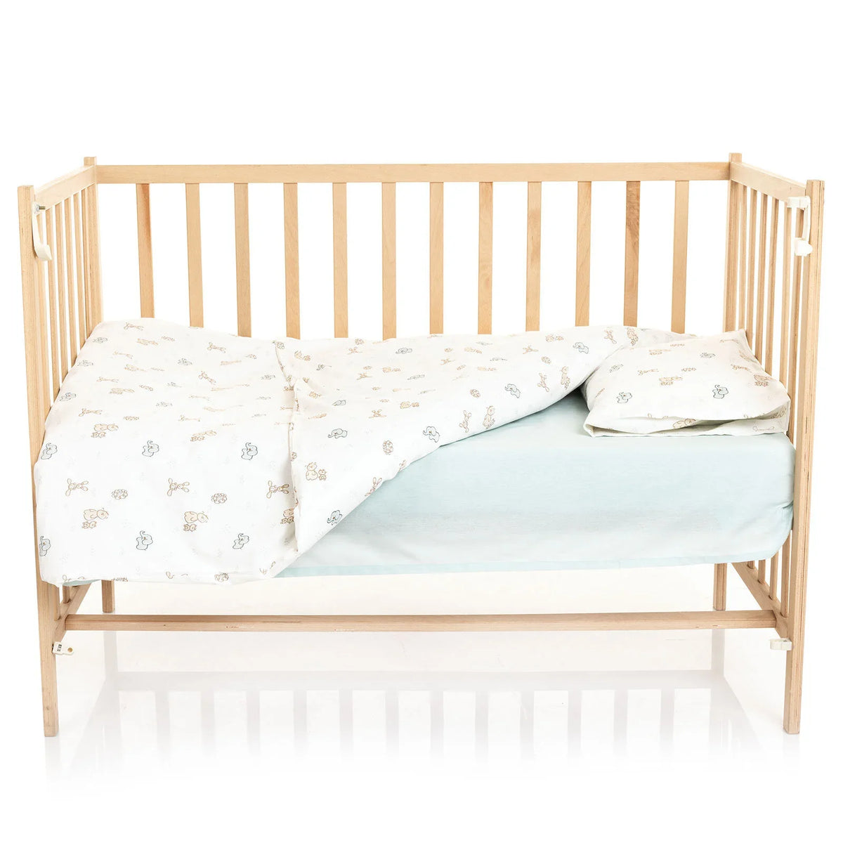 Little Dreams Cute Animals Print Baby Duvet Cover Set (100 x 150 cm)