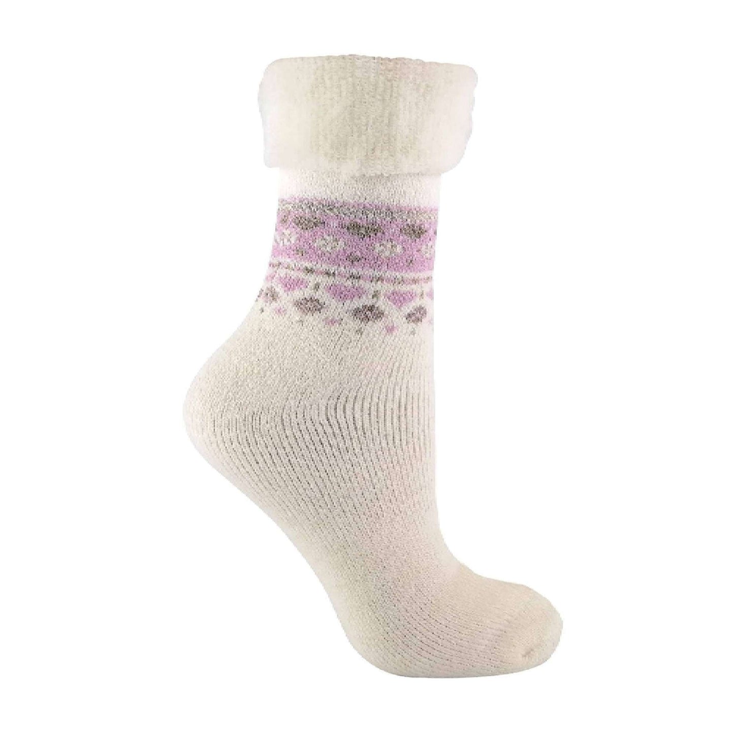 1 Pack Ladies Turn Over Top Warm Nordic Bed Socks for Winter